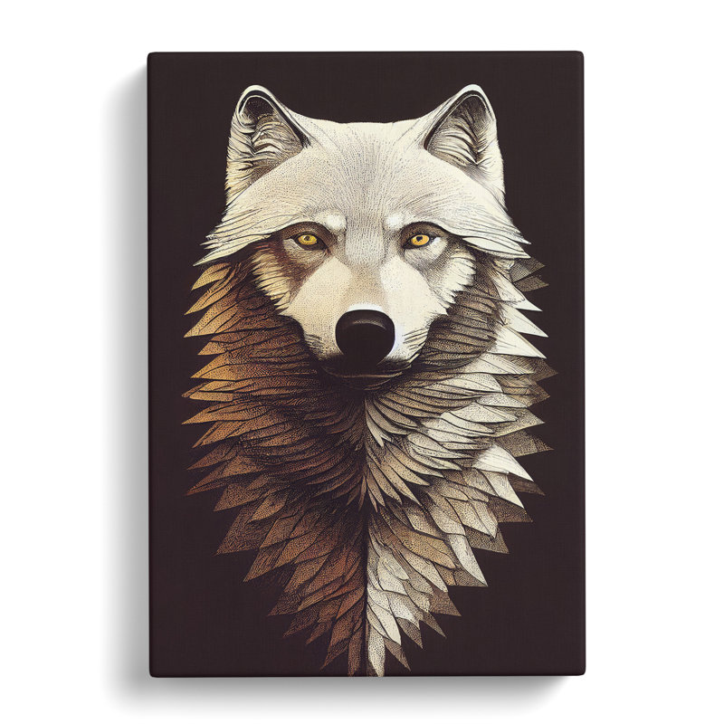Majestic Wolf - Wrapped Canvas, 50cm H x 35cm W x 3cm D