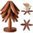 Wooden Trivets for Hot Dishes Walnut Tree Table Mat Set Set of 4 Natural Foldable Wooden Tree Trivet