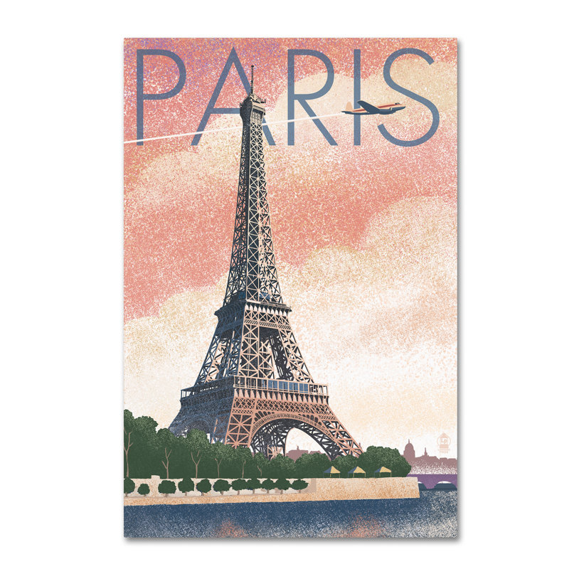 Publicité rétro sur toile Kadey «Travel 3», H 19 po x l 12 po x P 2 po
