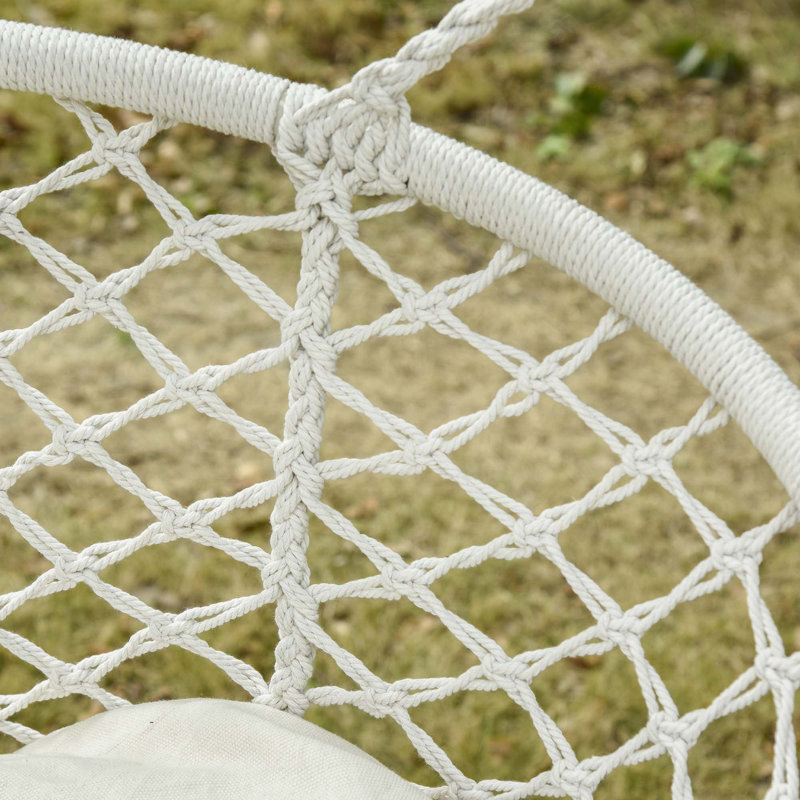 Balancelle en macramé pour 2 personnes Outsunny, Blanc