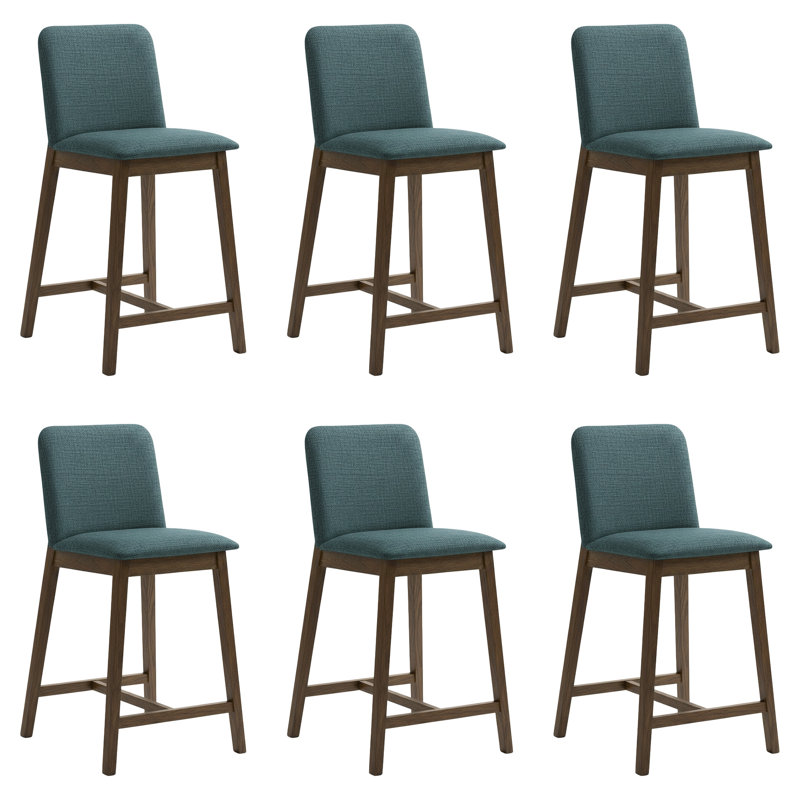 Ensemble de 6 tabourets de bar en bois Wicklund, Bleu