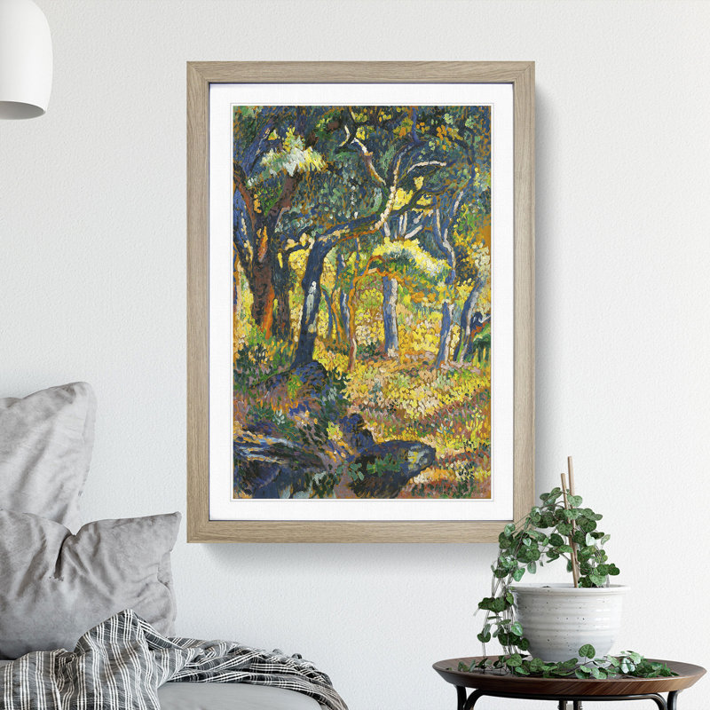 A Clearing in Provence by Henri-Edmond Cross - Picture Frame Painting, 65cm H x 48cm W x 2cm D, Oak