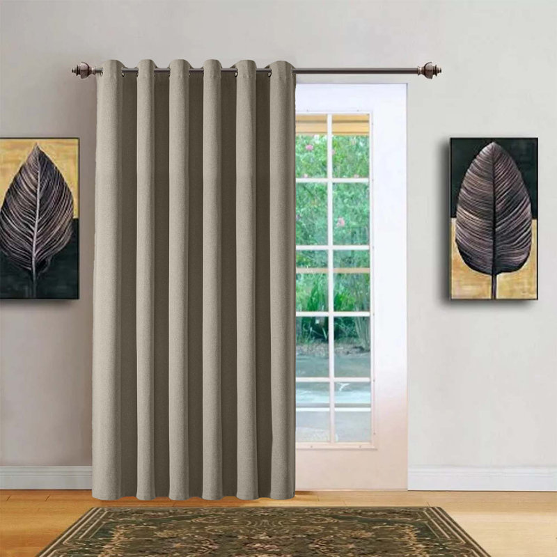 Aspire Homeware Linen 100% Blackout Single Panel Curtain for Complete Light Blocking and Better Sleep, Mink