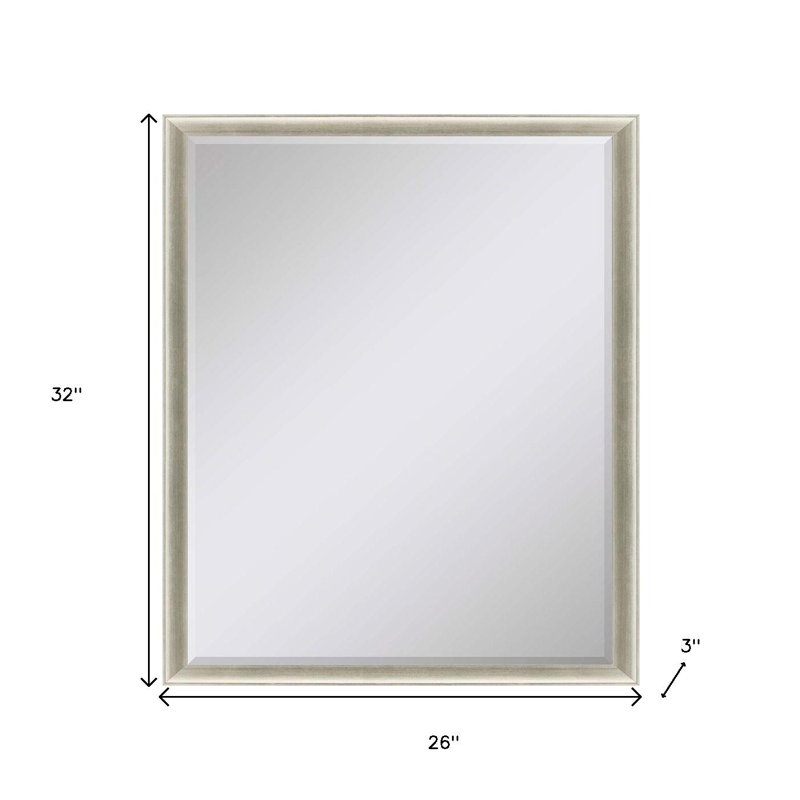 32" Silver Wood Accent Mirror
