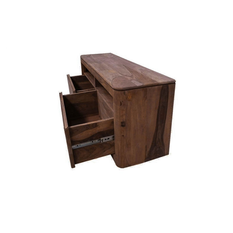 Toronto Unfinished TV Stand for TVs up to 58", Smoked cherry