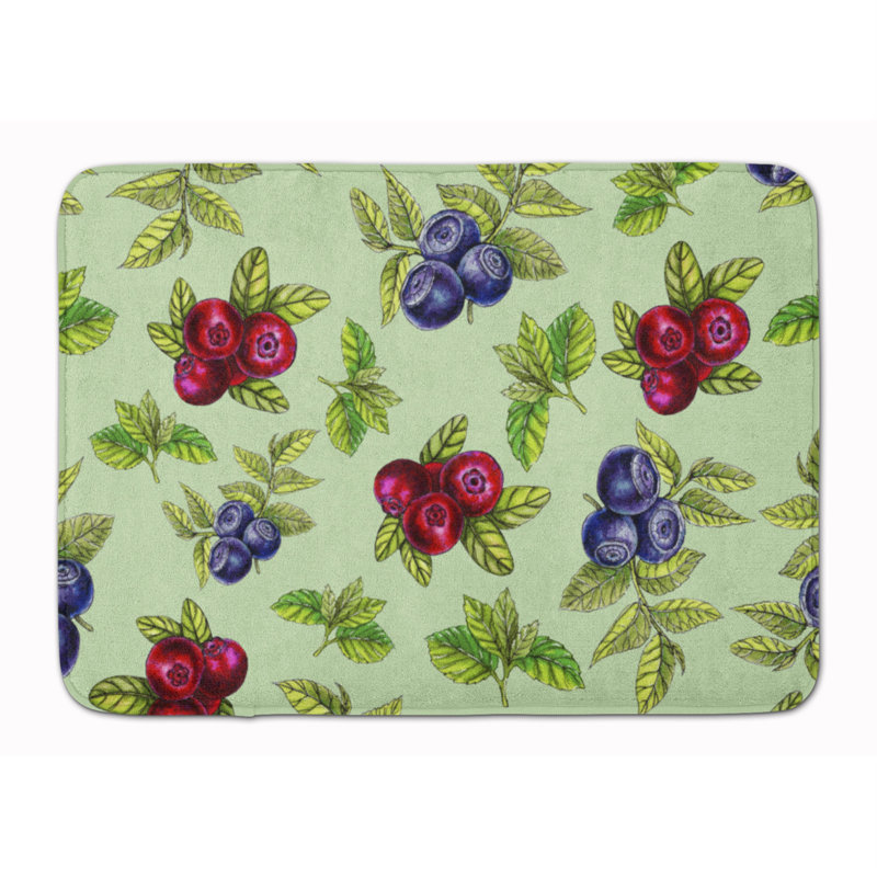 Tapis pour salle de bain baies, Vert