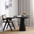 Black Round Solid Wood Dining table-1861383281