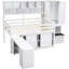 Lit mezzanine double en bois pleine grandeur blanc avec table de chevet pratique et rangement - bureau, tiroirs et système polyvalent-2107179740