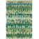 Paint Chip Abstract Hand Hooked Wool Area Rug in Blue/Green/Gold