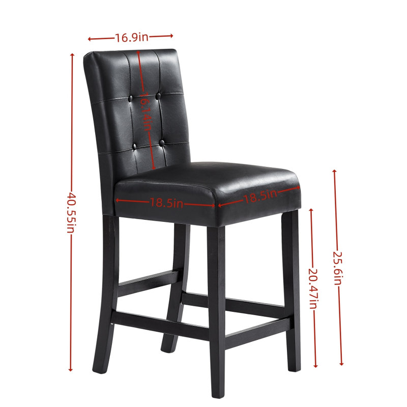 Premlata 4 - Person Four Leg Dining Set, Black/White