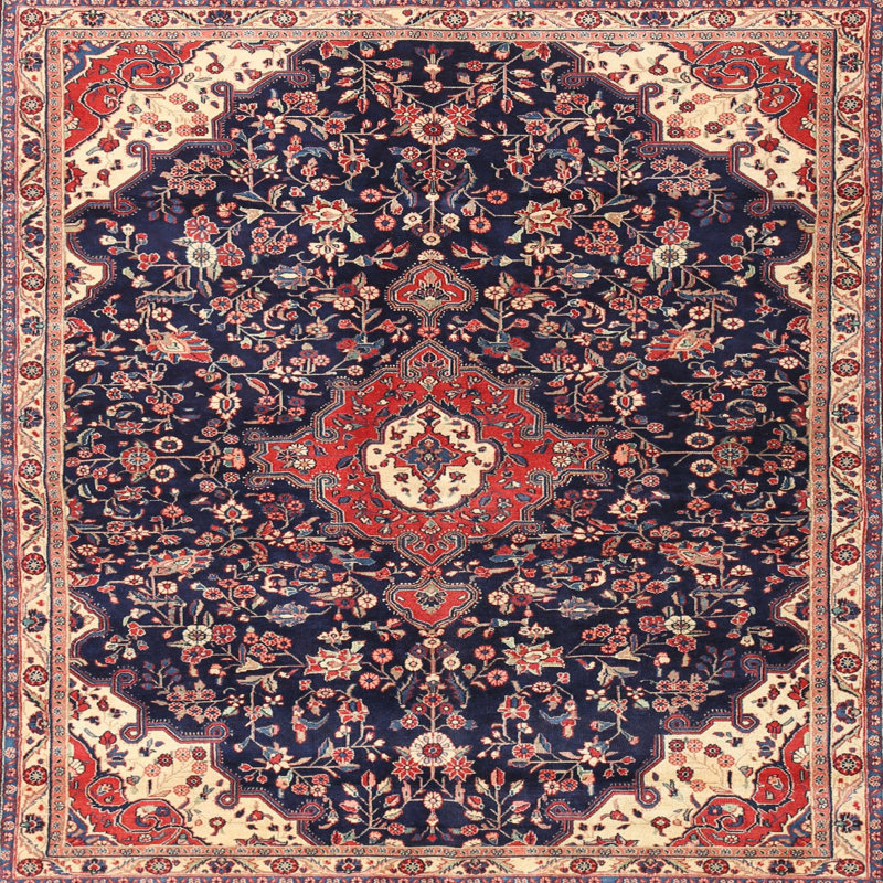 Tapis oriental bleu City, Carré 5 pi