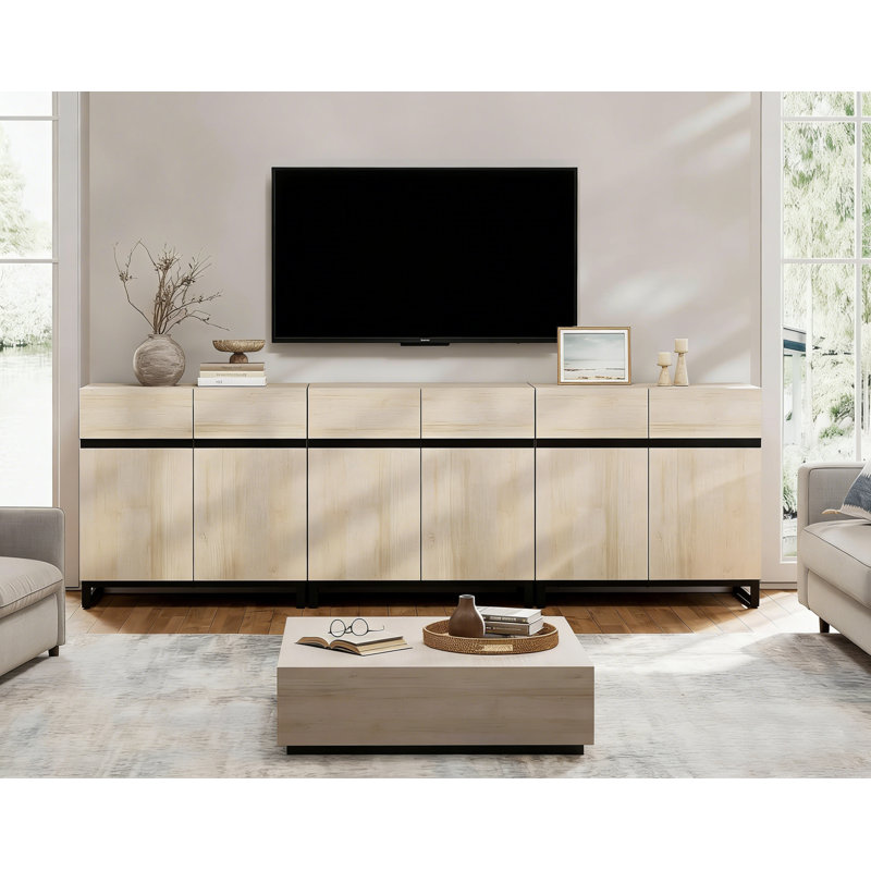 Crédence de rangement l 94,5 po Aadam, Beige