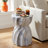 Alapaka 19.29"H Outdoor Magnesium Oxide Side Table with Sculptural Fluted Design-125098465