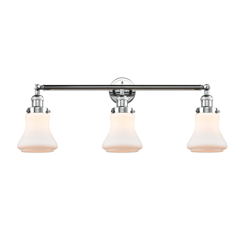 Edda 3 - Light Dimmable Vanity Light, Polished Chrome, Matte White, 6 Watt Vinage LED Bulb