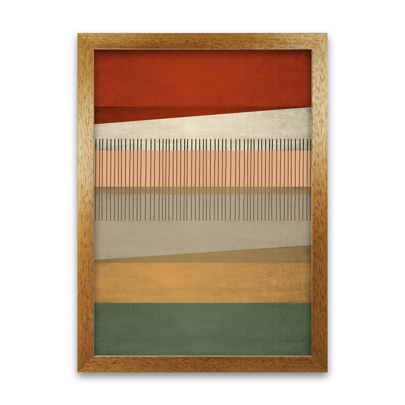 Abstract Earth Tone B - Print, Oak Frame, 59cm H x 42cm W x 3cm D