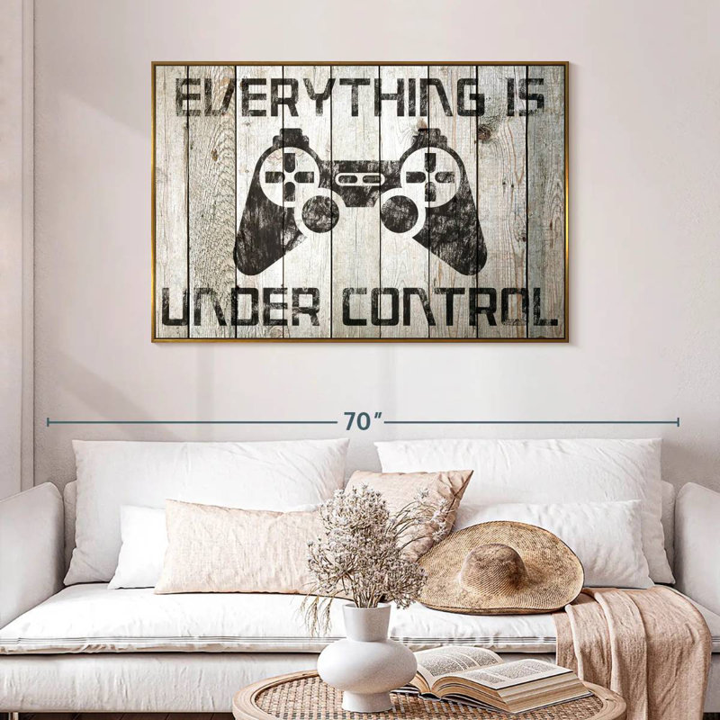 Everything Is Under Control, 46" X 31", Floating Frame Gold