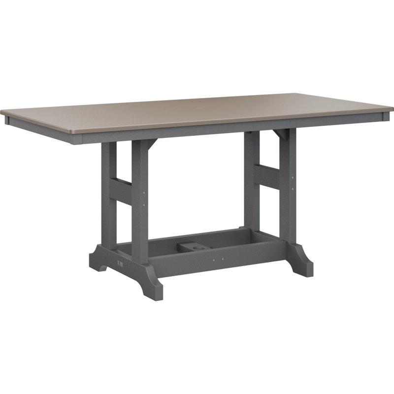 Table de salle à manger rectangulaire Berlin Garden, Bronze martelé, Gris fumée, H 30,87 po x l 66 po x P 33 po