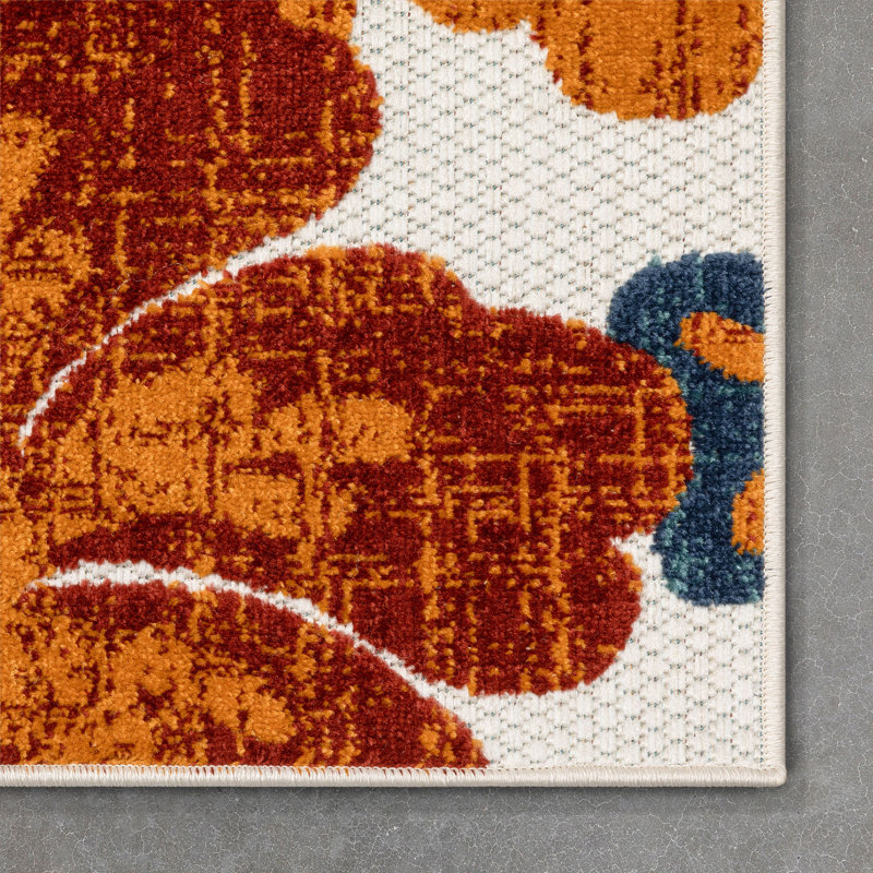 Floral Indoor / Outdoor Area Rug, Rectangle 120 x 160cm