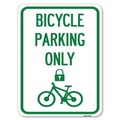 Stationnement pour vélos seulement (avec symbole vélo et verrou / 24321