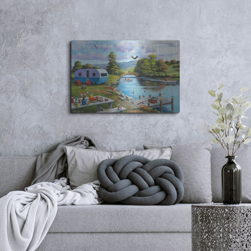 «Pêche sur la rivière» par John Zaccheo, H 24 po x l 36 po