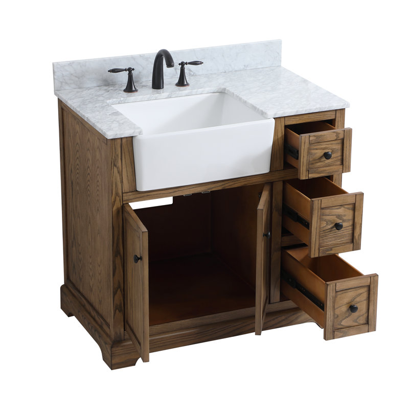 Ensemble de meuble-lavabo simple 36 po Pardue, Bois flottant
