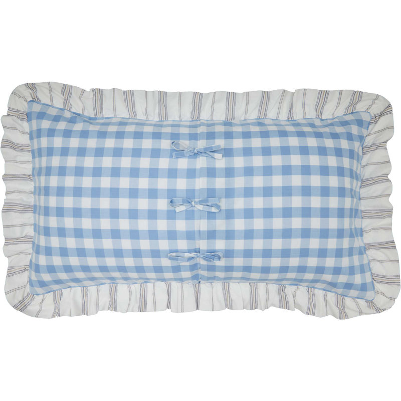 Annie Blue Floral Ruffled Cotton King Sham