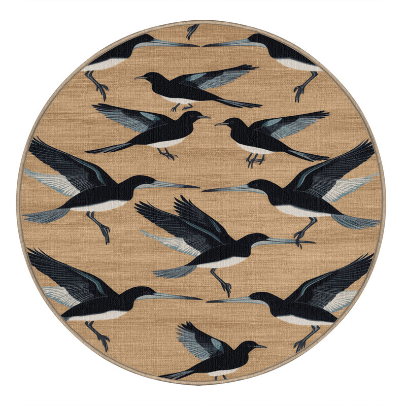 Washable Smooth billed Ani Birds Area Rug, Rectangle 8' x 12'