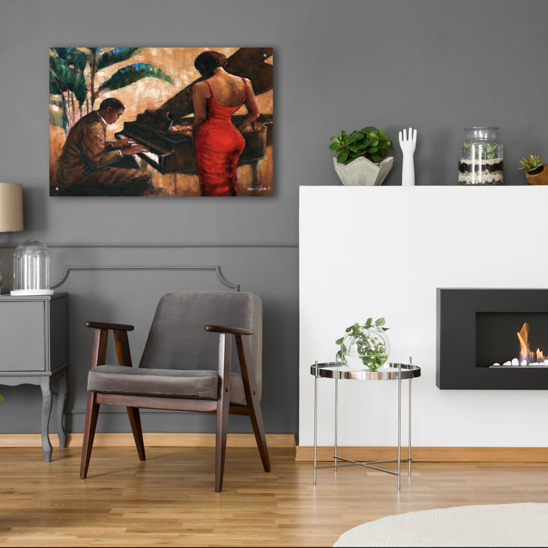 Art mural en verre Winston Porter «Enchanting Keys» par Monica Stewart, H 24 po x l 36 po x P 0,2 po