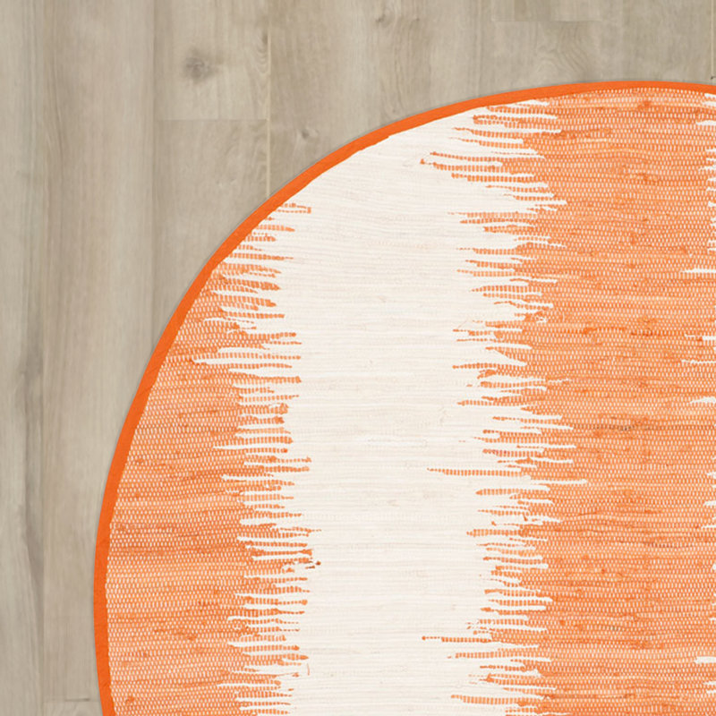 Parvin Hand Woven Cotton Striped Rug, Round 6'