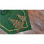 Chemin de table en lin vert, motif sapins de Noël dorés, 14 x 90 pouces (35,5 x 229 cm)-1153324854