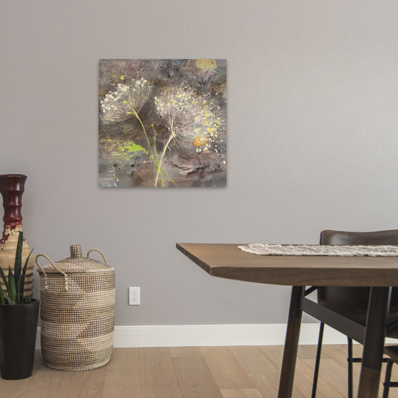 Sparkler III, art floral contemporain abstrait, H 24 po x l 24 po