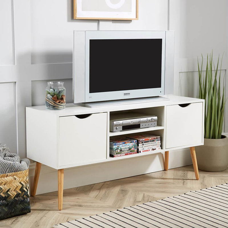 Kennedy Unfinished TV Stand for TVs up to 50", White