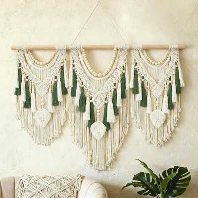 43"W X 32"L Boho Macrame Wall Hanging Tapestry For Living Room, Bedroom Or Entryway
