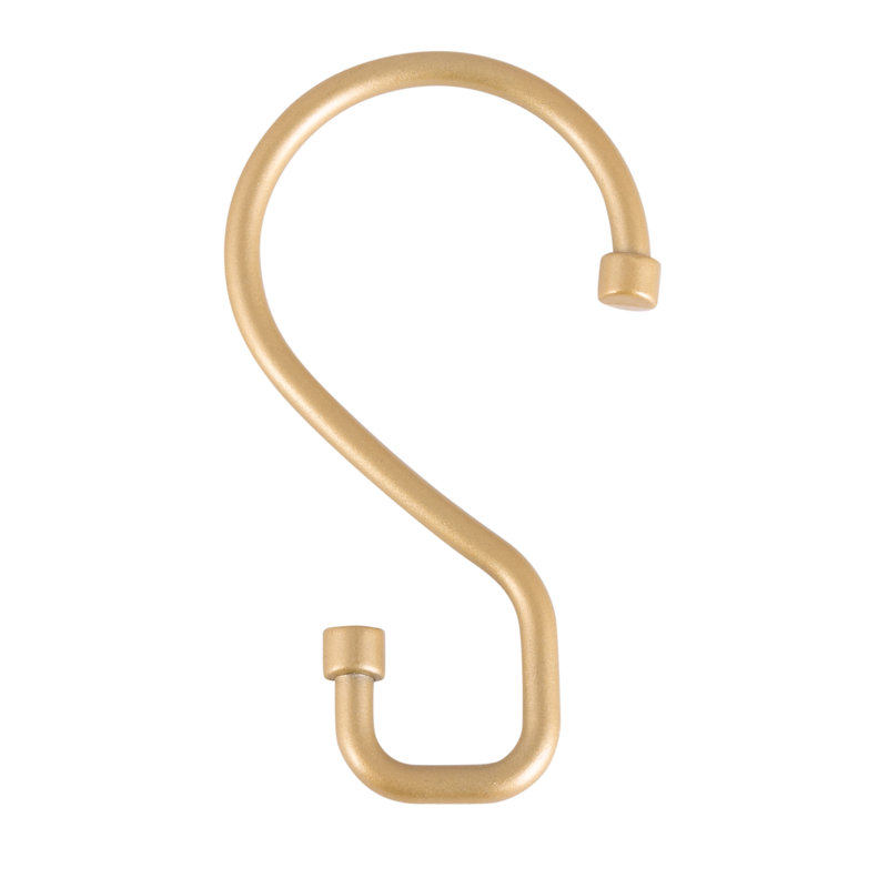 Metal Rust Resistant Shower Curtain Hook, Brass