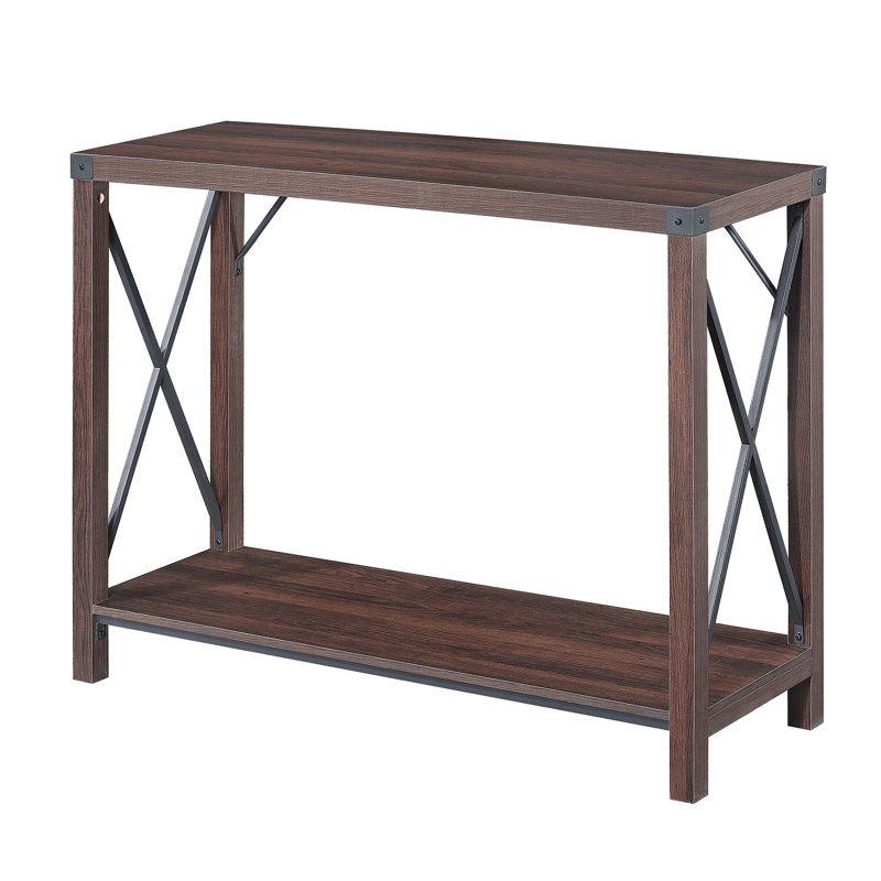 Ceianne 39.4" Console Table with Storage Shelf, Walnut