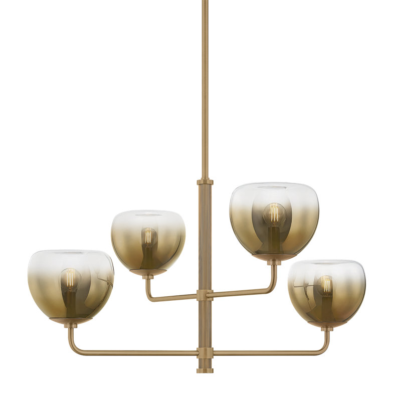 Troy Lighting August Chandelier in Patina Brass, 38.5" H x 59" W x 59" D, 4 Lights