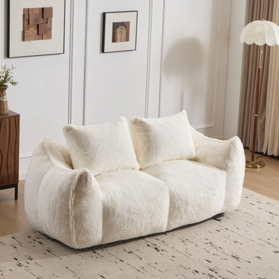 Fauteuil à billes géant pour adultes Fauteuil à billes moelleux ultra doux sans assemblage requis Fauteuil de lecture confortable avec coussins