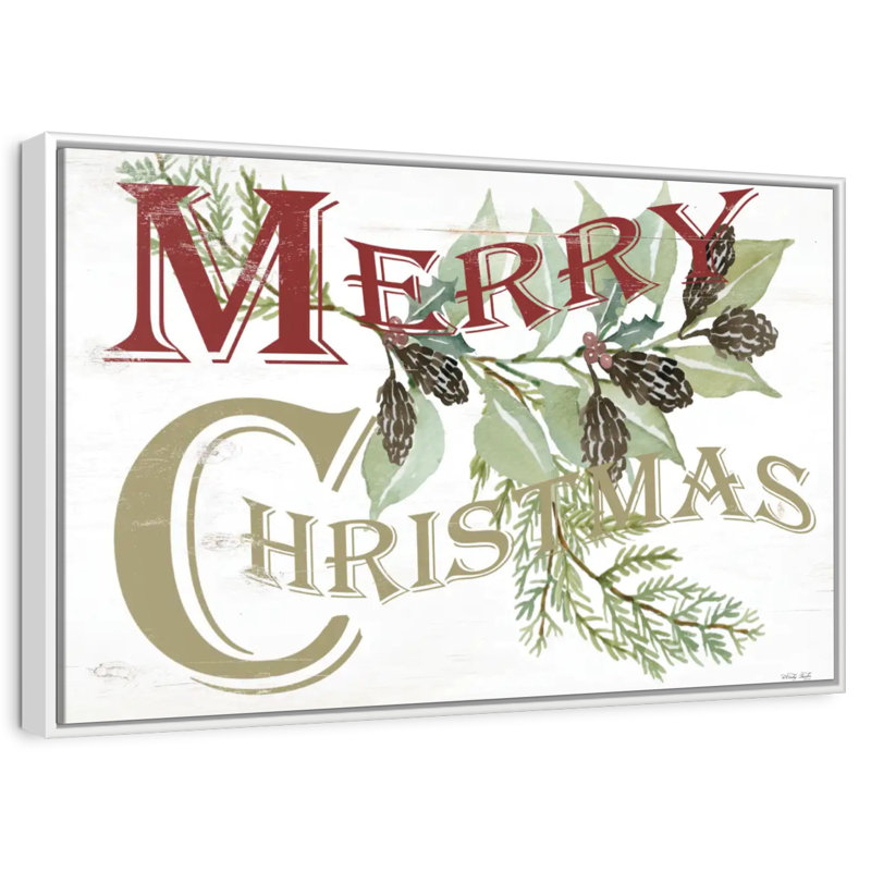Rétro joyeux Noël, Cadre flottant blanc, 13 po x 9 po