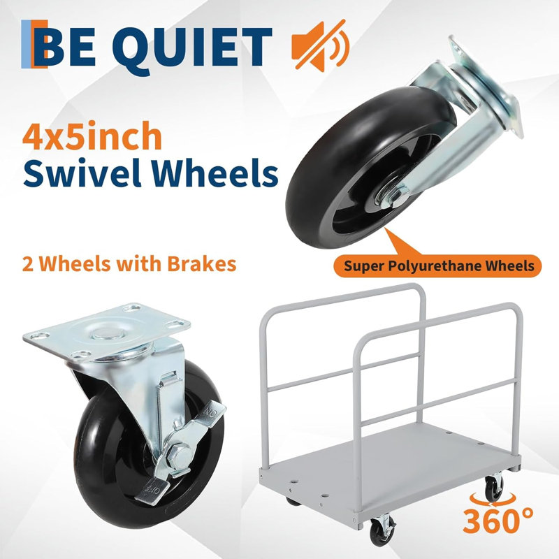 Chariot de camion 2 en 1 robuste avec plateforme en acier 36 x 24 po - cadre en acier de 2 200 lb, plateau / plateau à conversion rapide, roulettes verrouillables à 360 ° et assemblage et portabilité inclus