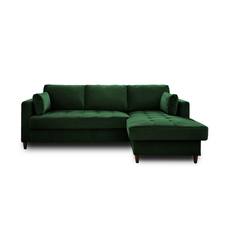 4 Seater Sofa Bed, Right Hand Facing, Green
