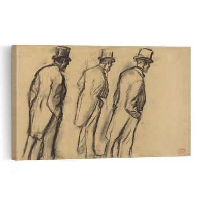 Trois études de Ludovic Halévy debout, vers 1880. Estampe d'art mural contemporaine abstraite impressionniste.