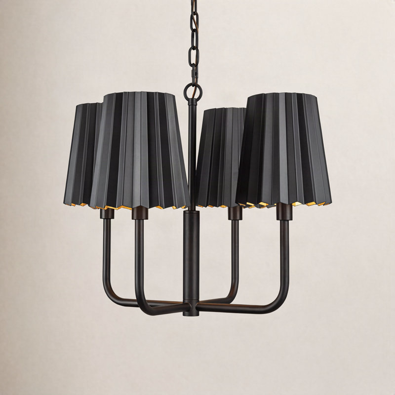 Tindra 4-Light Chandelier, Noir mat