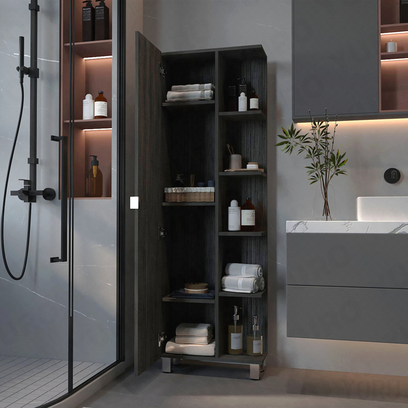 Armoire à linge, 5 tablettes - Standard, Gray