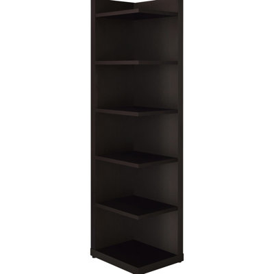 Cappuccino Corner Bookcase With 6 Shelves - Efficient Storage Solution For Home Color 6-Shelf Decorative & Practical