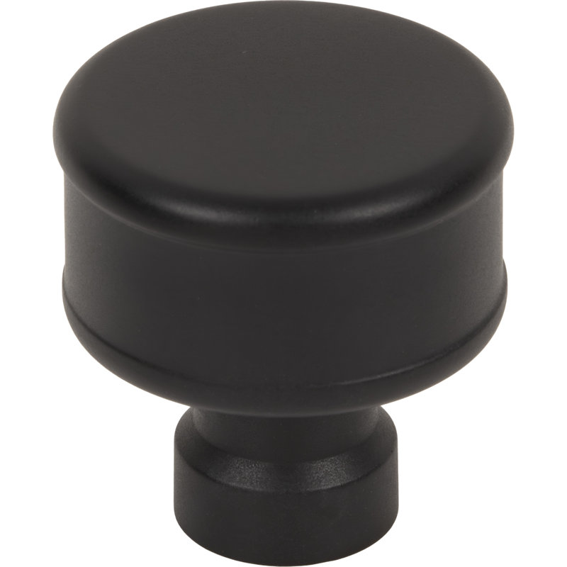 Lavington 1 1/4" Length Round Knob, Flat Black
