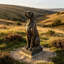 Statue de chien de chasse assis en bronze vintage, sculpture de chien de chasse en résine de 74 cm (29 pouces) pour décoration de style campagnard et western