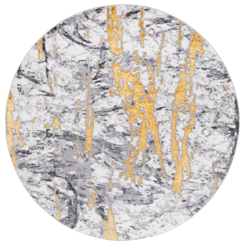 Anindo Performance Performance Abstract Rug, Round 6'7"