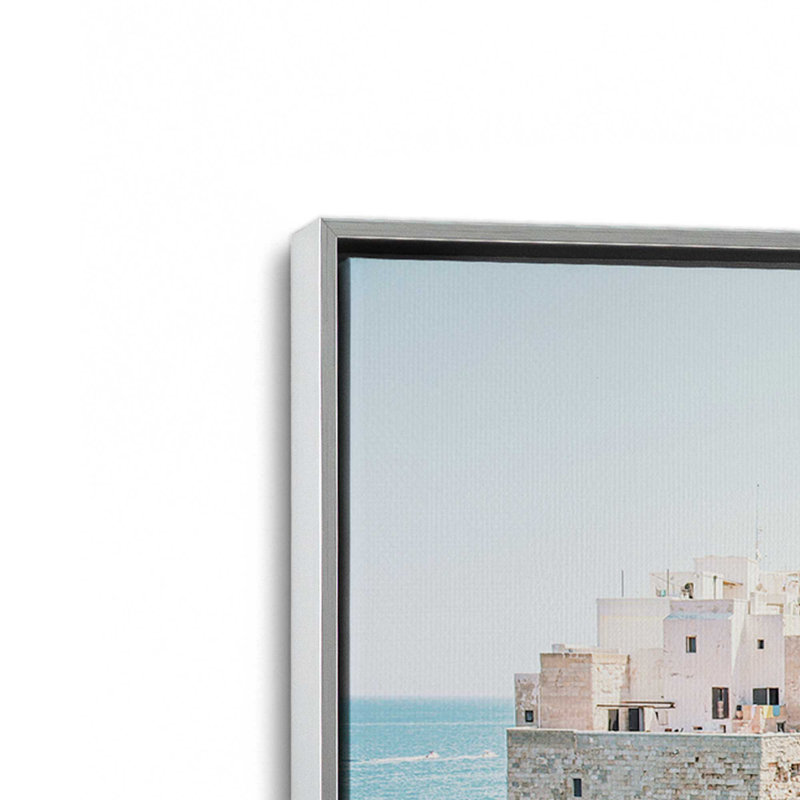 Impression sur toile tendue Ocean's Edge II, Cadre flottant en chrome poli, H 8,75 po x l 12,75 po x P 1,75 po