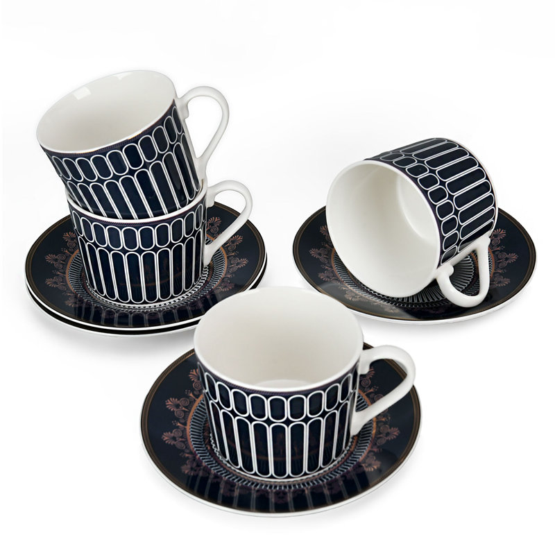 Classic Cobalt Porcelain Teacup and Saucer