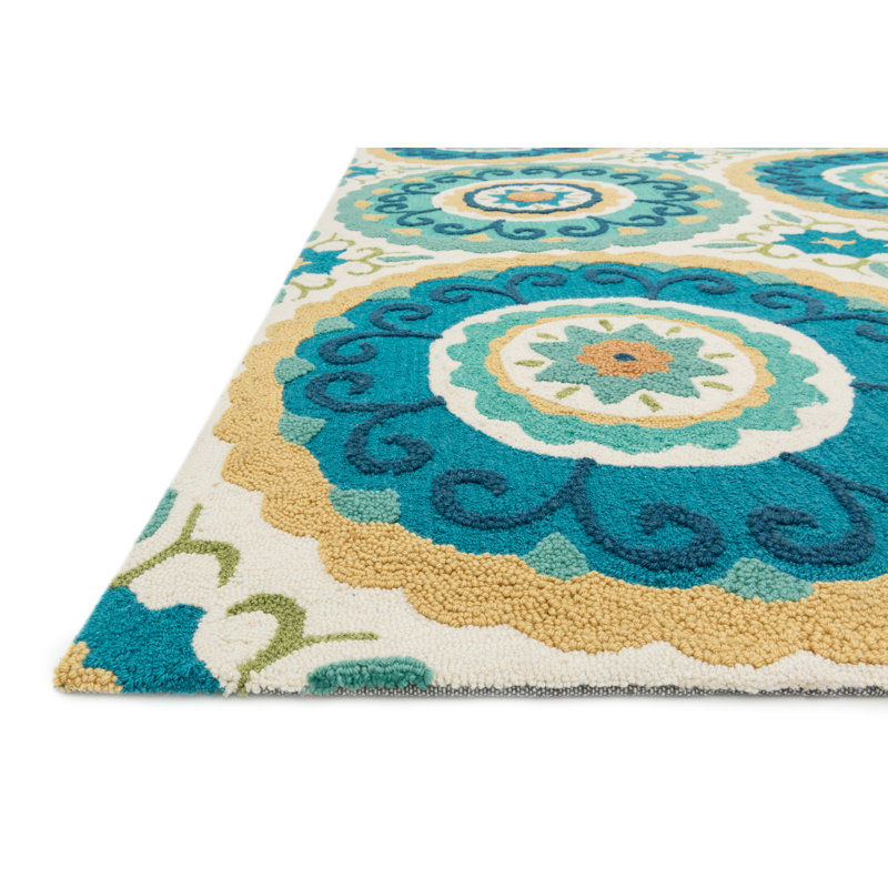 Dravin Floral Indoor Rug, Rectangle 5' x 7'